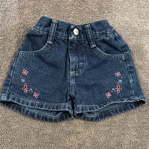 Vintage (20+yrs old) Riders by Lee Kids Denim Shorts with Floral Embroidery